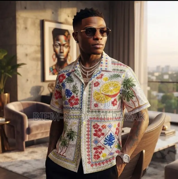High Quality Turkish Black Men's Net Shirts - 1