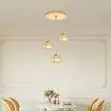 Modern 3-Light Crystal Pendant Light - Gold E27 Chandelier - 5
