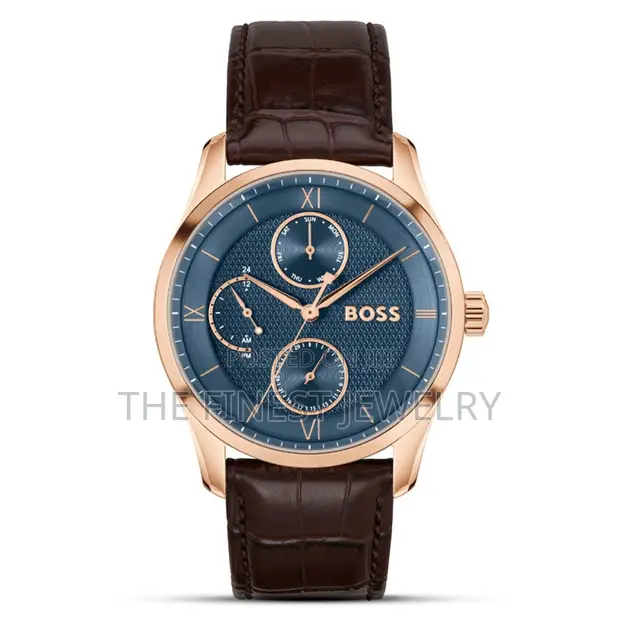 Hugo Boss Principle Blue Dial Leather Strap Watch | Hb1514273 - 1