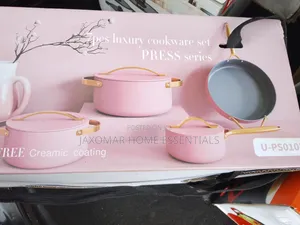 7pc Luxury Cookware Set - Pink Ceramic