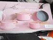 7pc Luxury Cookware Set - Pink Ceramic - 1