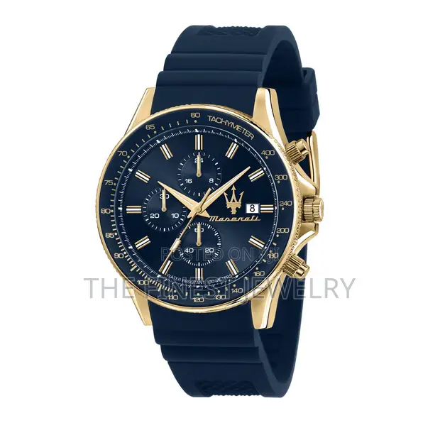 Maserati Sfida 44mm Blue Gold Chronograph Watch - 1