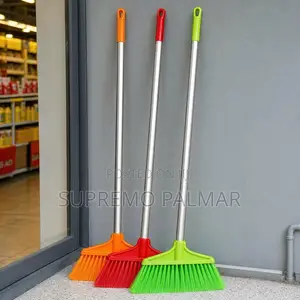 Long Handle Sweeping Broom with Metal Pole & Plastic Bristles