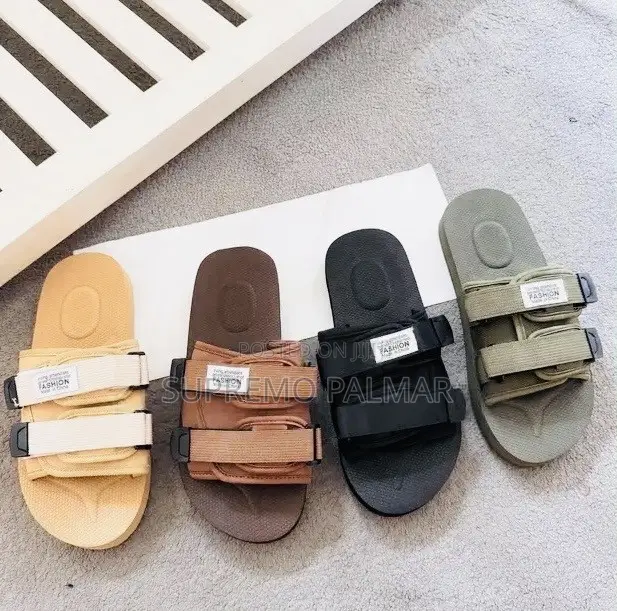 Black Double-Strap Slide Sandals - Unisex Sliders - 1