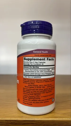 NOW Turmeric & Bromelain Veg Capsules
