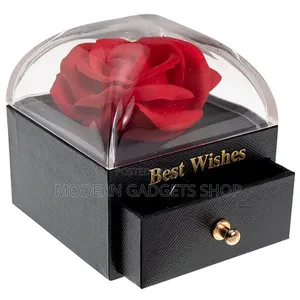 Elegant Luxury Ring Box with Dome and Drawer