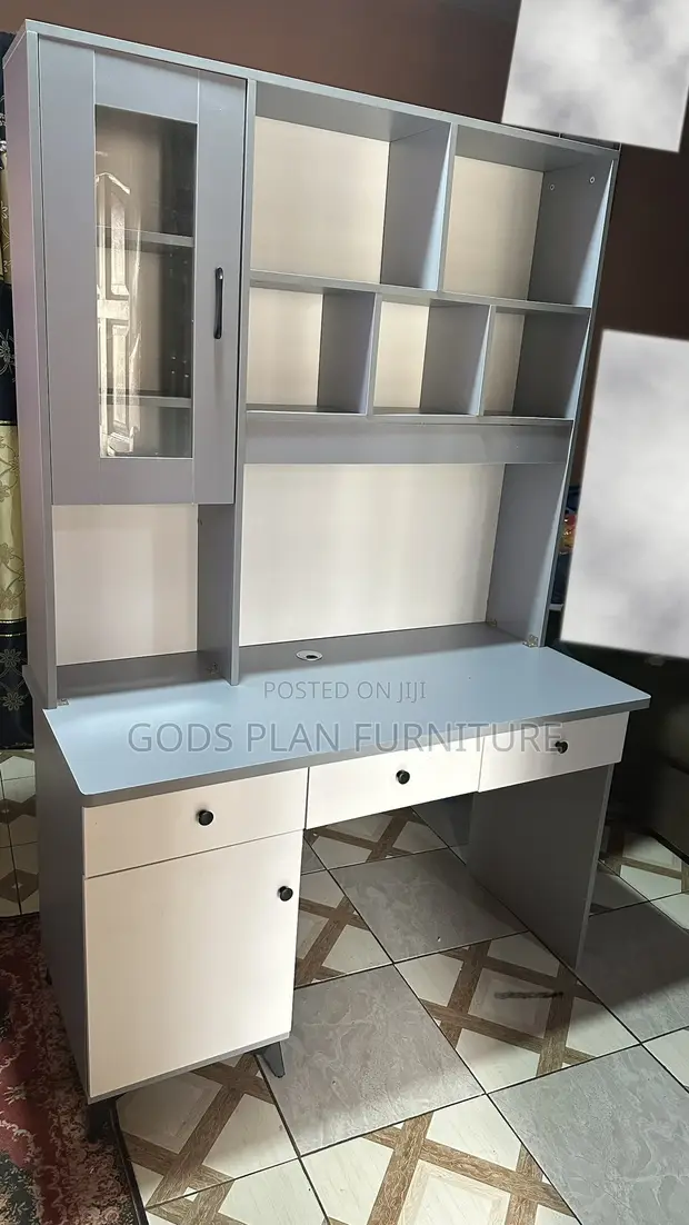 Modern 1.2m Study Desk with Hutch and Shelving - 1