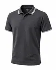 Plain And Pattern Cotton T-Shirt - Gray - 1