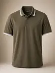 Plain And Pattern Cotton T-Shirt - Gray - 2