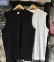 Plain And Pattern Sleeveless Cotton Tank Top - 1