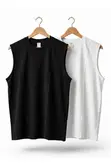 Plain And Pattern Sleeveless Cotton Tank Top - 2
