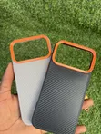 iPhone 17/18 Pro Max Carbon Fiber Case with Orange Bumper - 5