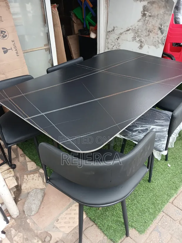 Royal Comfort Marble Dining Set - 6 Chairs - 1
