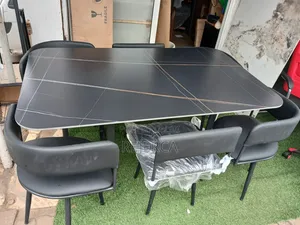 Royal Comfort Marble Dining Set - Black