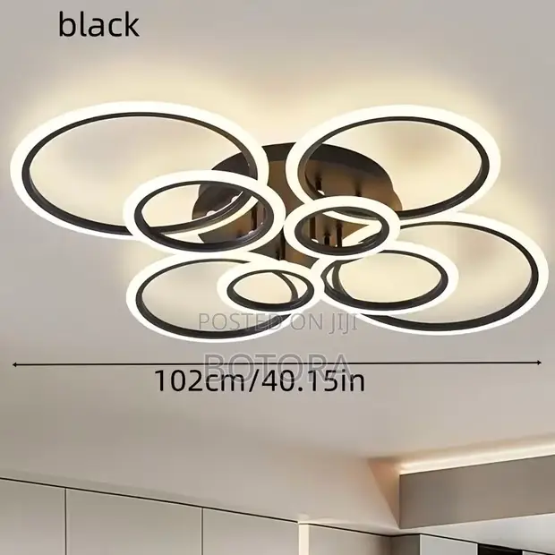 Modern 8-Ring LED Ceiling Light - 1