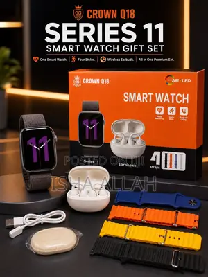 CROWN Q18 Series 11 Smart Watch Gift Set
