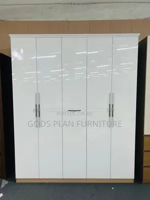 5-Door High-Gloss Wardrobe