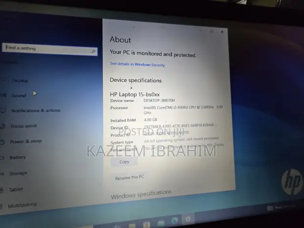 HP Laptop Intel Core i3 4GB RAM 500GB HDD - 1