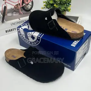 Original Birkenstock Boston Clogs - Black Suede