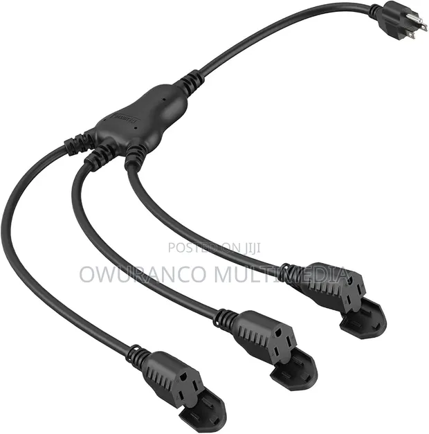 Heavy Duty 3-in-1 Splitter Y Computer Power Cable (90°) - 1