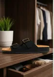 Black Birkenstock Style Sandal Slippers - 2