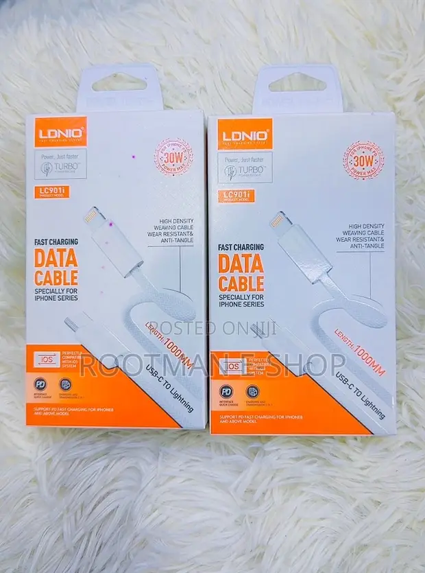 LDNIO LC901i USB-C to Lightning Cable 1m, 65W PD Fast Charging - 1