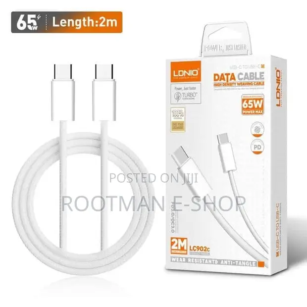 LDNIO LC901c/LC902c 65W USB-C to USB-C Fast Charging Cable - 1