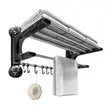 Wall-Mounted Foldable Towel Rack with Shelf - 2