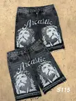 Men's Stylish Graphic Denim Shorts - 5