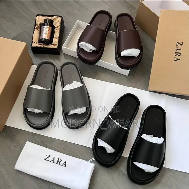 Zara Leather Slippers - 1