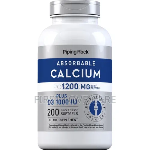 Piping Rock Absorbable Calcium Softgels with D3 1200mg + 1000iu - 1