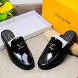 Louis Vuitton Black Mirror Men's Half Shoes - 1
