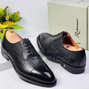 Richwanz Black Lace Wave Design Men's Shoe