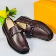 Louis Vuitton Coffee Leather Men's Loafer Shoes - 1