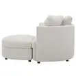 Holley Oversized Fabric Accent Chair with Storage Ottoman - 3