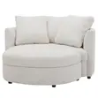 Holley Oversized Fabric Accent Chair with Storage Ottoman - 5