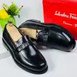Salvatore Ferragamo Men's Black Leather Loafers - 2