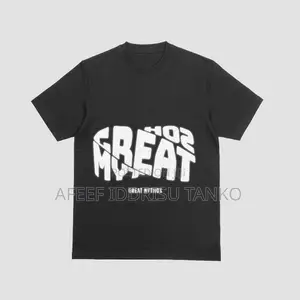 Black T-Shirt with White Vortex Writing