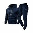 Men's 2 Piece Casual Hoodie and Sweatpants Set - 2