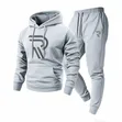 Men's 2 Piece Casual Hoodie and Sweatpants Set - 4
