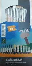 Crelando Bristle Paintbrush Set - 13 Piece - 1
