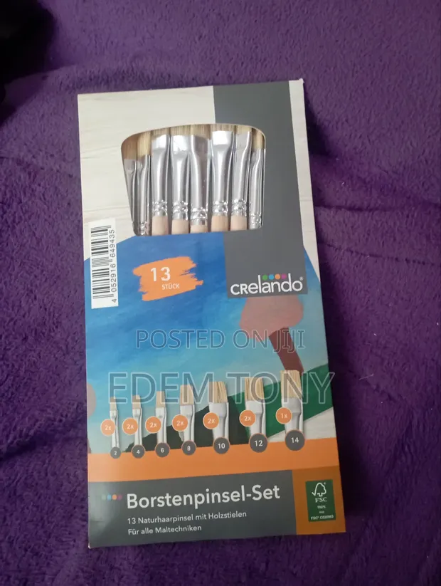 Set of 13 Natural Bristle Brushes from Crelando - 1