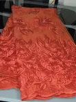 Burnt Orange Net Lace Fabric - 5 Yards - 3