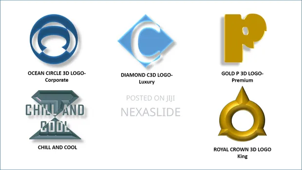 5-in-1 Luxury 3D Logos - Editable Files - 1