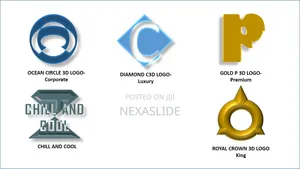5-in-1 Luxury 3D Logos - Editable Files