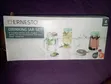 Ernesto 4-Piece Glass Drinking Jar Set with Lids & Straws - 2