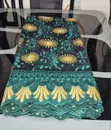 Black Mesh Lace with Teal Green & Gold Embroidery - 4