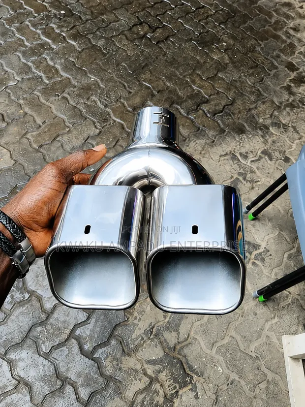 Double Chrome Exhaust Tip for Cars - 1
