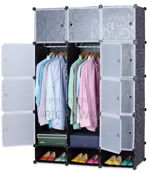 12 Cubes Plastic Wardrobe with Shoe Storage