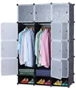 12 Cubes Plastic Wardrobe with Shoe Storage - 1